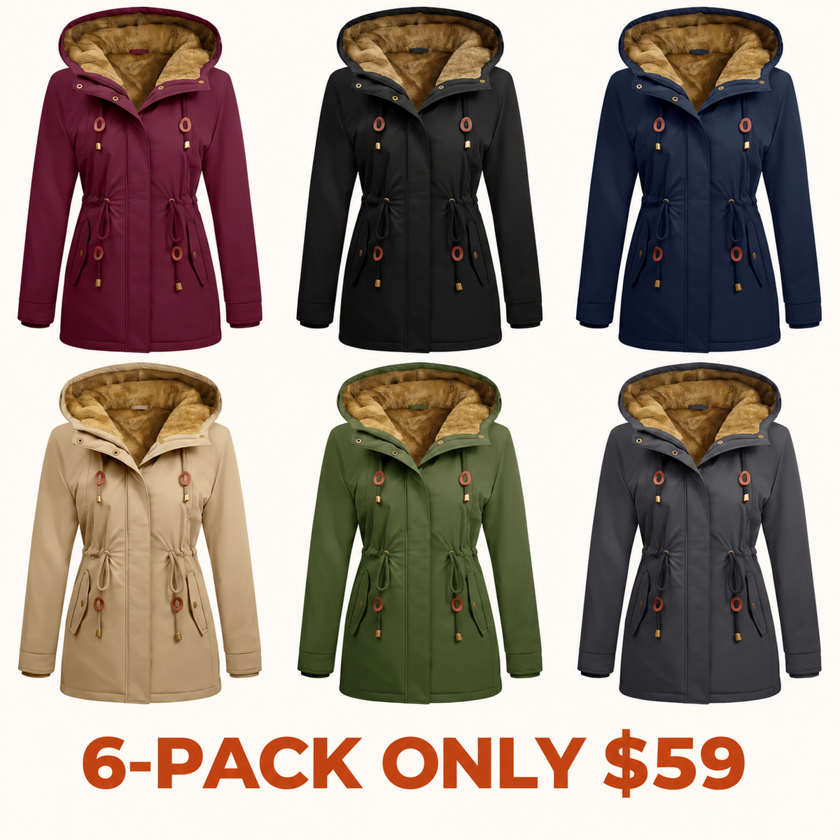 ⛈️98% Waterproof Shell + 🔥Cashmere/Fleece Lining – Women's Fleece-Lined Warm Parka
