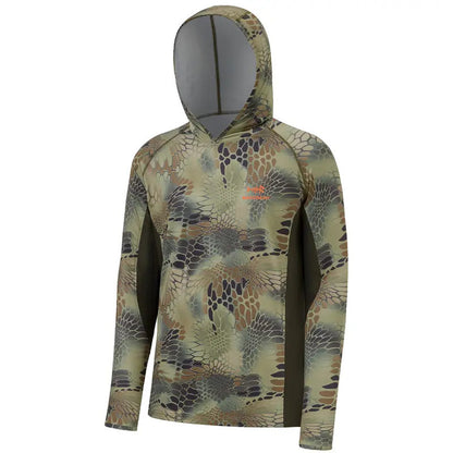 Men’s UPF 50+ Long Sleeve Fishing Hoodie with UV Neck Gaiter