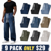 9-PACK ONLY $29-(Dark blue + black + light blue + dark grey-blue + medium blue + khaki + army green + grey + off-white)