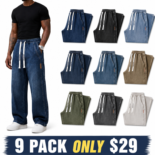 👍🔥Limited-Time Promotion-Stretch Cotton Loose-Fit Drawstring Jeans