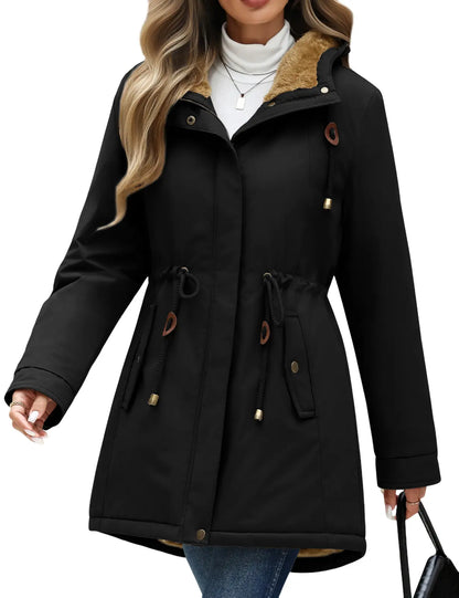 ⛈️98% Waterproof Shell + 🔥Cashmere/Fleece Lining – Women's Fleece-Lined Warm Parka