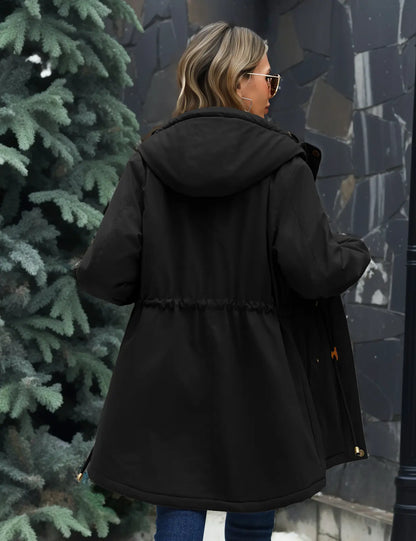⛈️98% Waterproof Shell + 🔥Cashmere/Fleece Lining – Women's Fleece-Lined Warm Parka