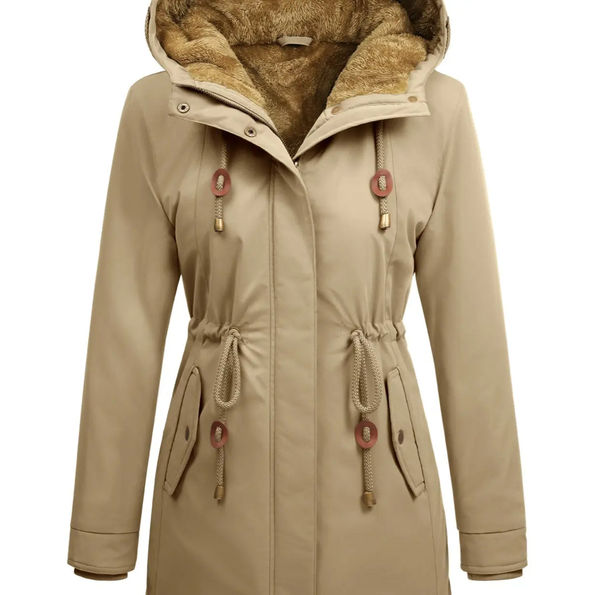 ⛈️98% Waterproof Shell + 🔥Cashmere/Fleece Lining – Women's Fleece-Lined Warm Parka
