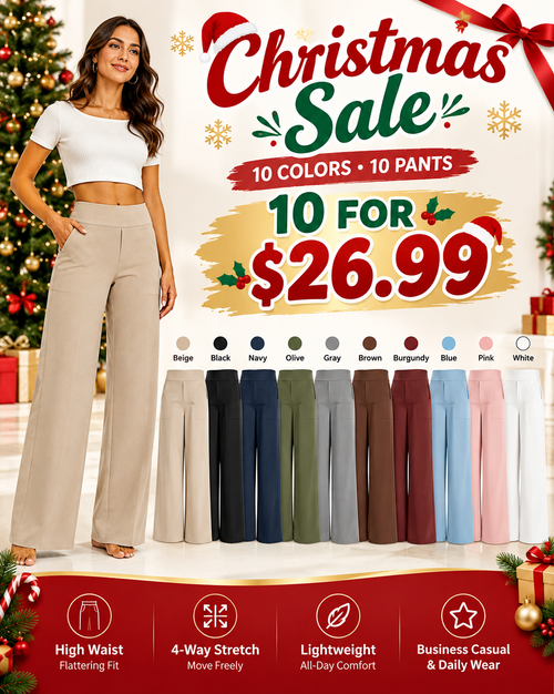 🎄 Christmas Sale! Women's High-Waist Wide Leg Pants | Limited-Time New Fleece-Lined Version