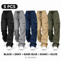 BLACK + GRAY + DARK BLUE + KHAKI + OLIVE