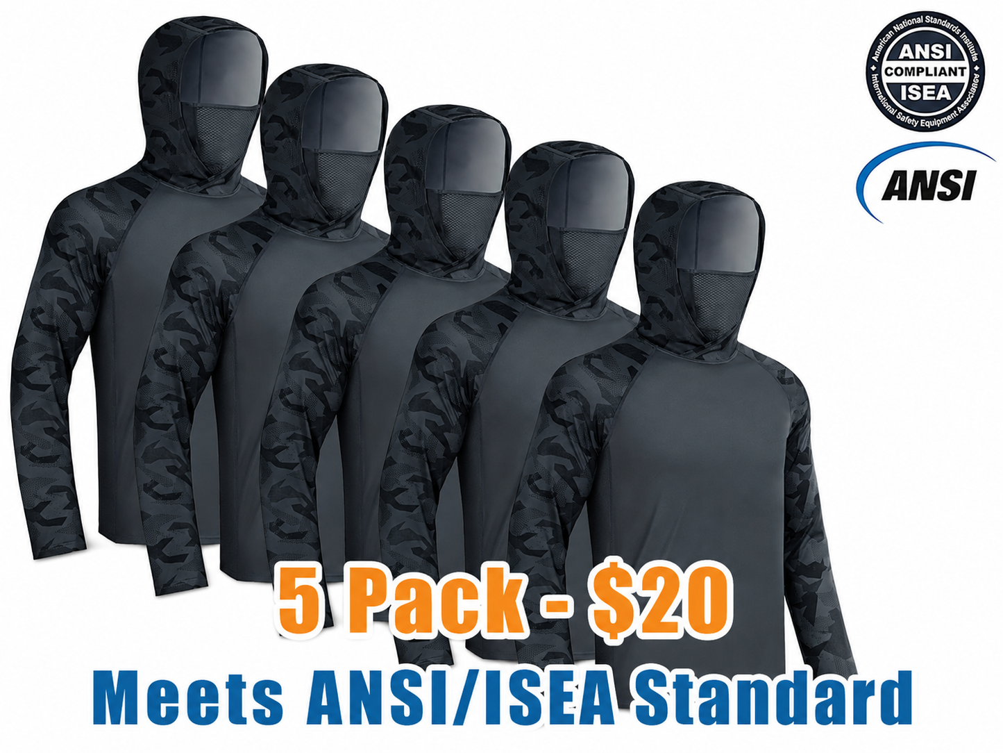 Men's Sun Protection Hoodie (with Face Mask/Neck Gaiter) — UPF 50+ UV Protection