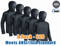 5-Pack Black Gray Camo