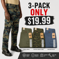 3-PACK ONLY $19(Moss Green+Hunter Green Camo+Airforce Blue)