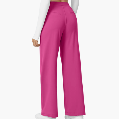 [LAST DAY SALE]High Waisted Stretch Pocket Straight Leg Work Pants