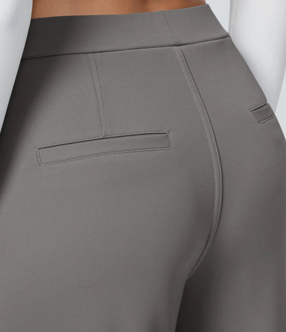 High Waisted Pocket Straight Leg Work Pants