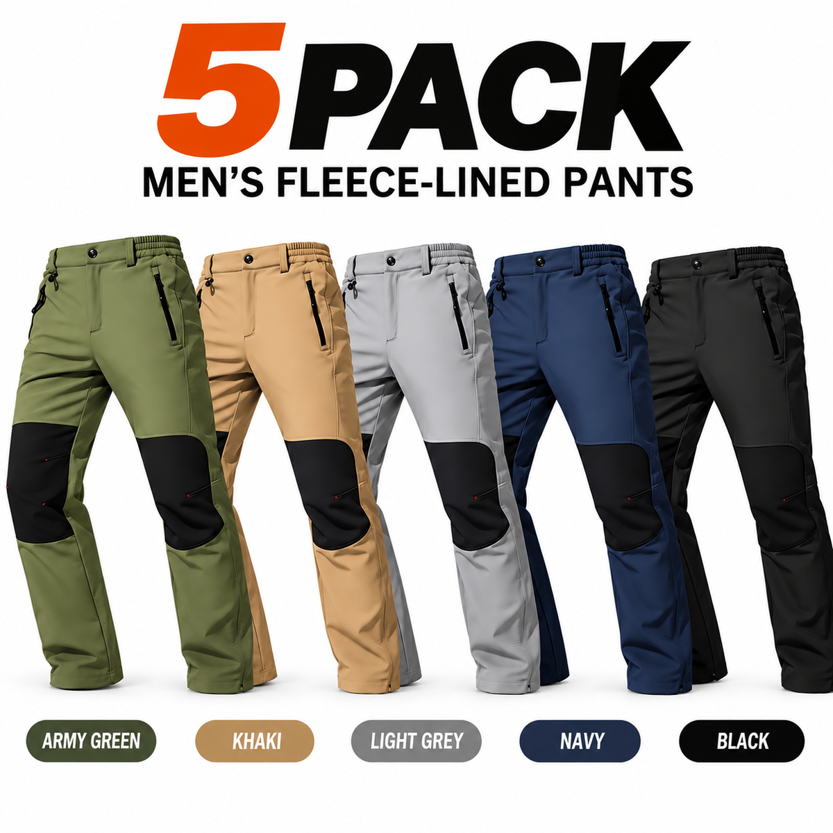 🔥Men's waterproof and warm trousers; waterproof fabric with a pure cotton lining