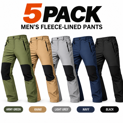 🔥Men's waterproof and warm trousers; waterproof fabric with a pure cotton lining