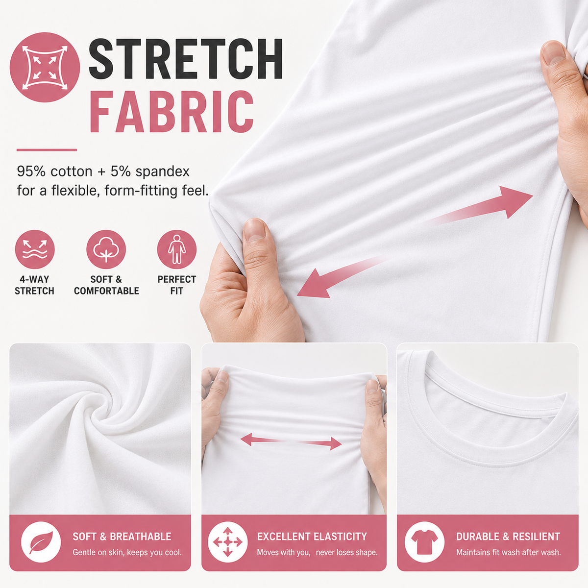 Solid-color crew-neck casual T-shirt — Women's short-sleeve base layer