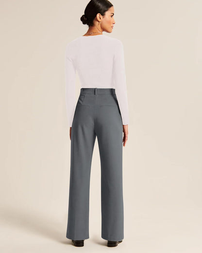 High-Waisted Work Pants for Women – Business Casual Office Trousers with Pockets