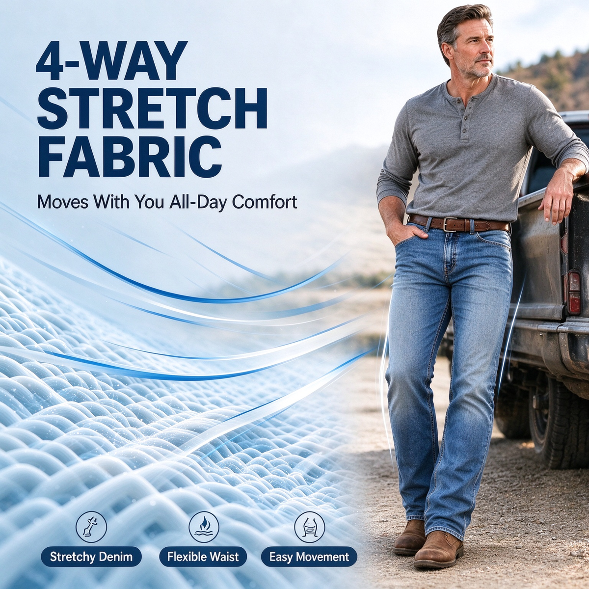 🔥 BESTSELLER | 9PCS $27.99 | Men's Relaxed Stretch Boot Cut Jeans