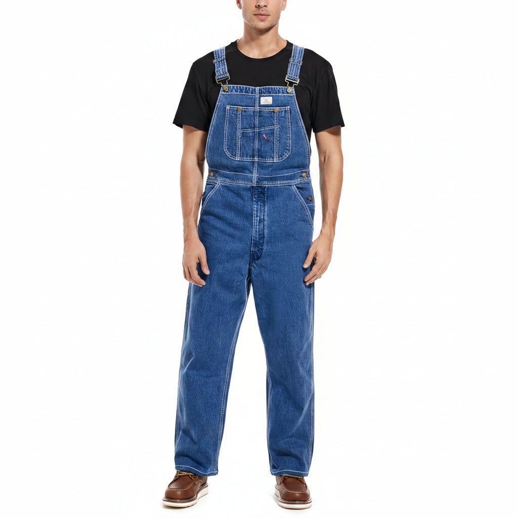 🔥Men's Denim Bib Overalls,  Workwear with Adjustable Straps and Convenient Tool Pockets