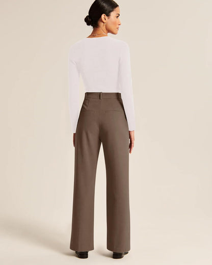 High-Waisted Work Pants for Women – Business Casual Office Trousers with Pockets