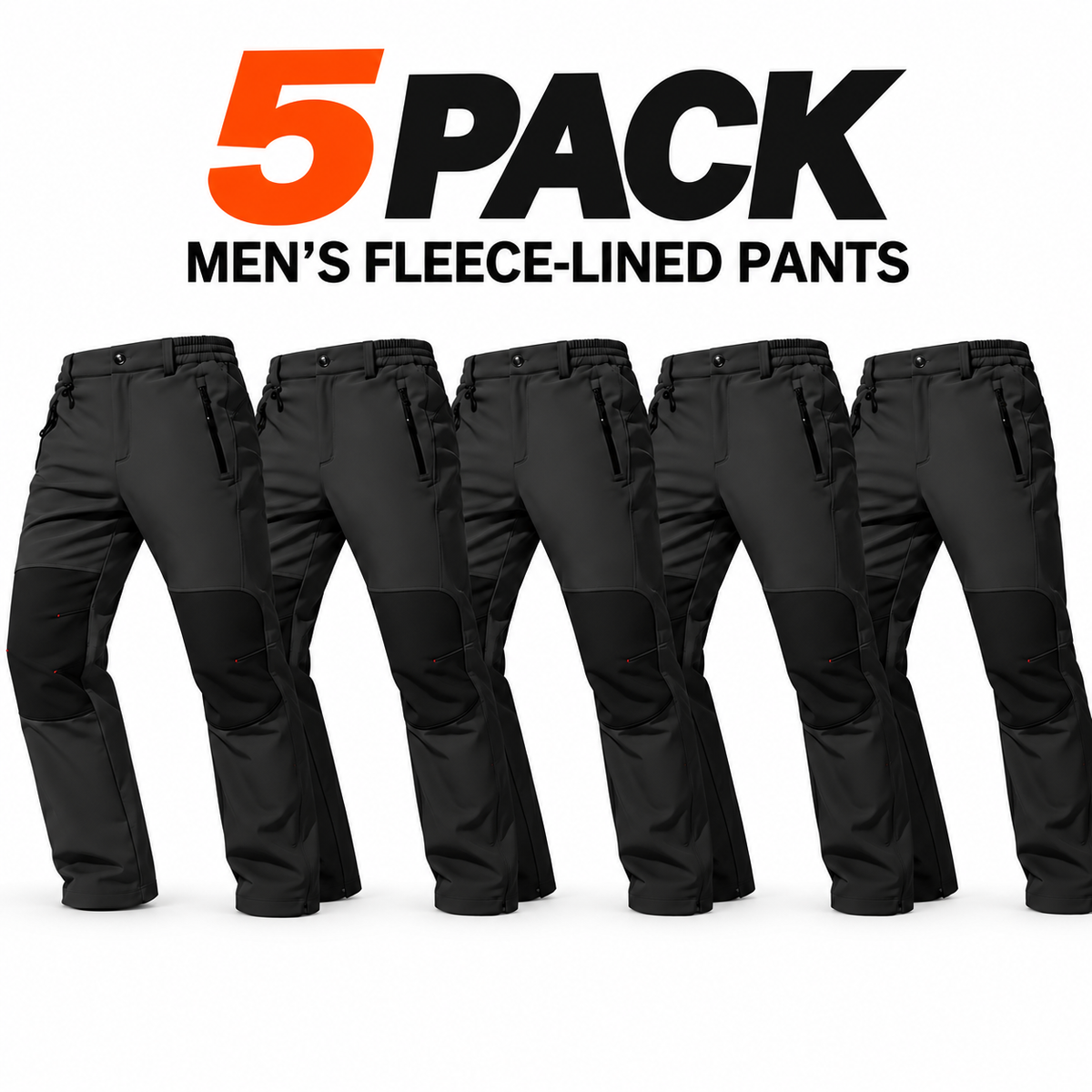 🔥Men's waterproof and warm trousers; waterproof fabric with a pure cotton lining