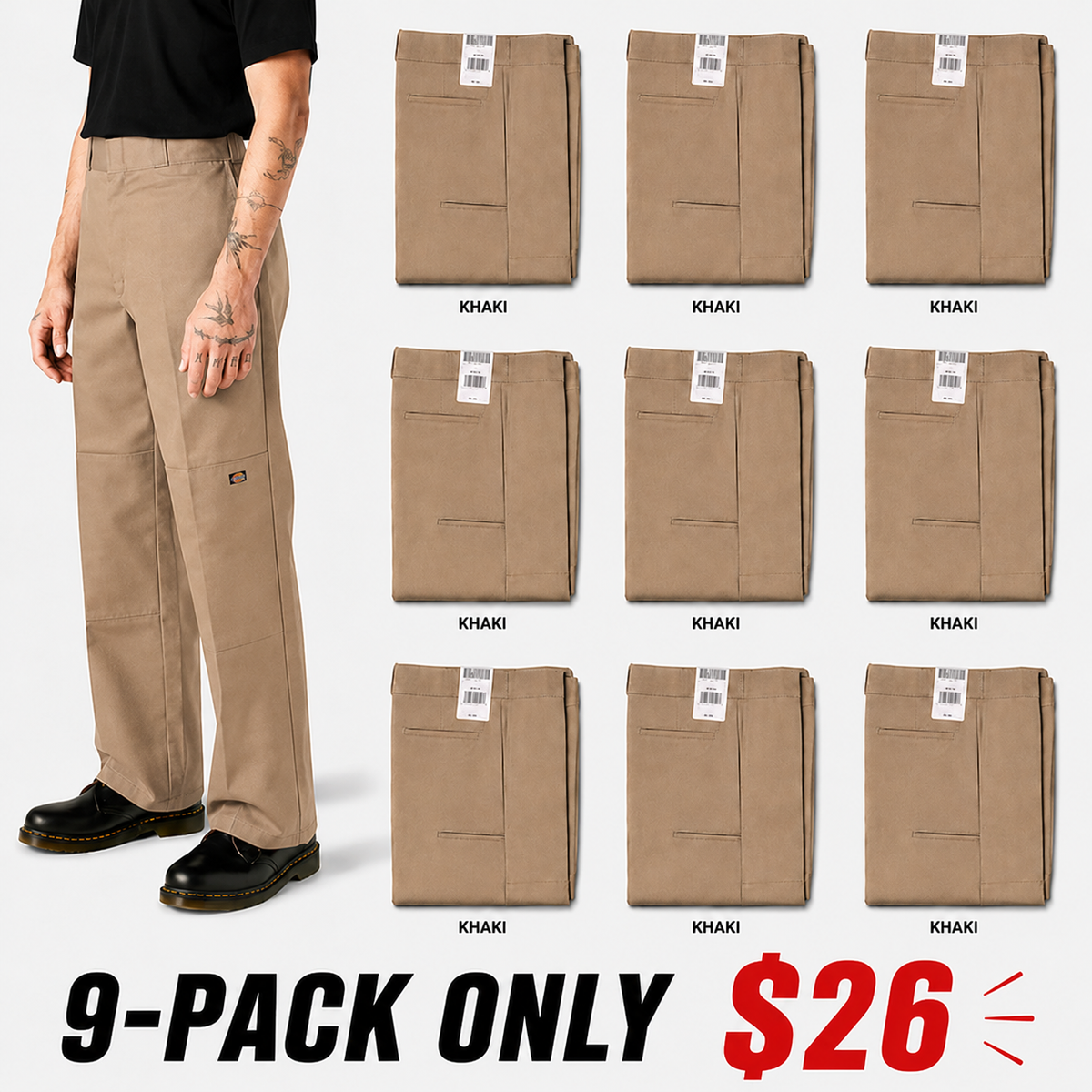 DK Men's Loose-fitting Cargo Pants with Reinforced Knees