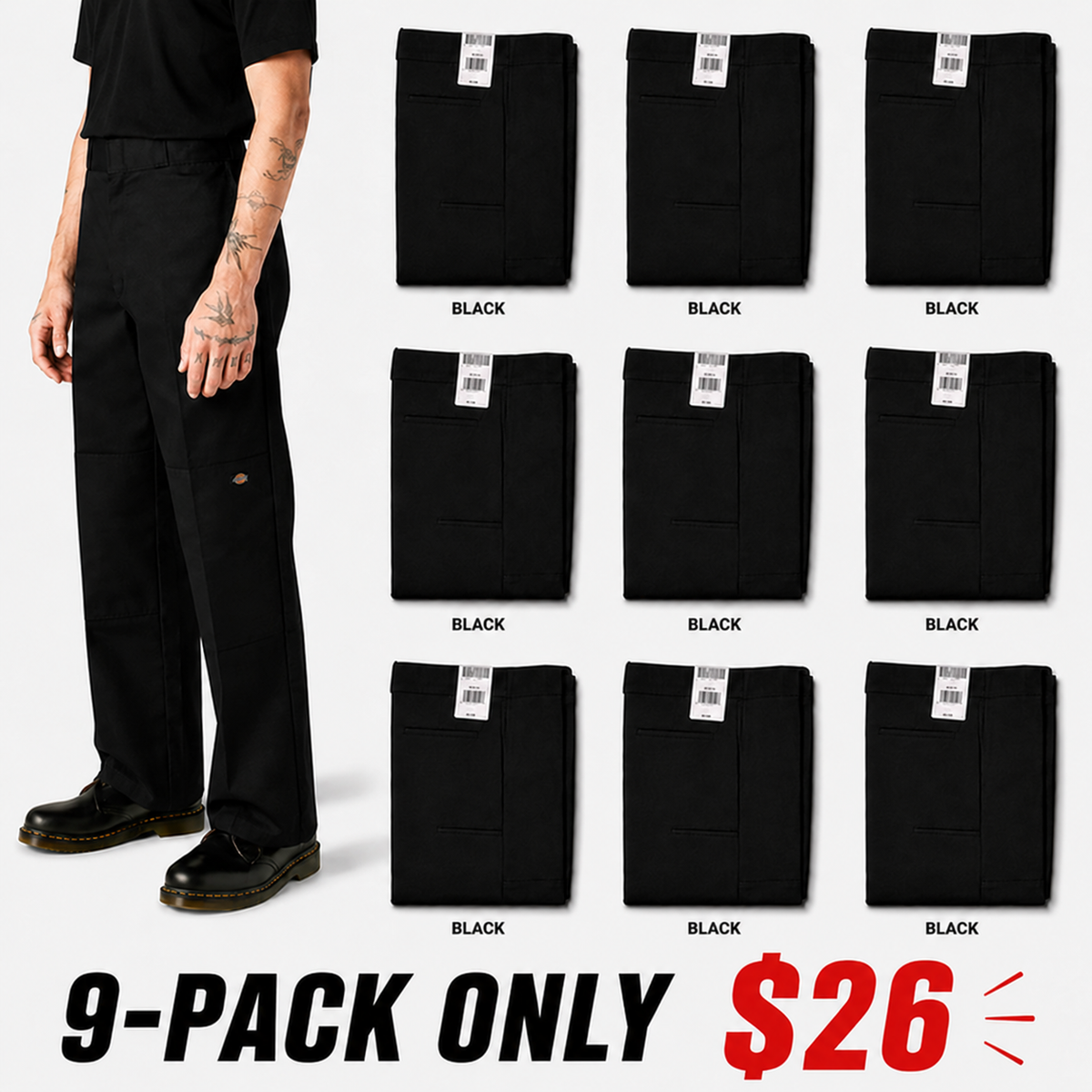 DK Men's Loose-fitting Cargo Pants with Reinforced Knees