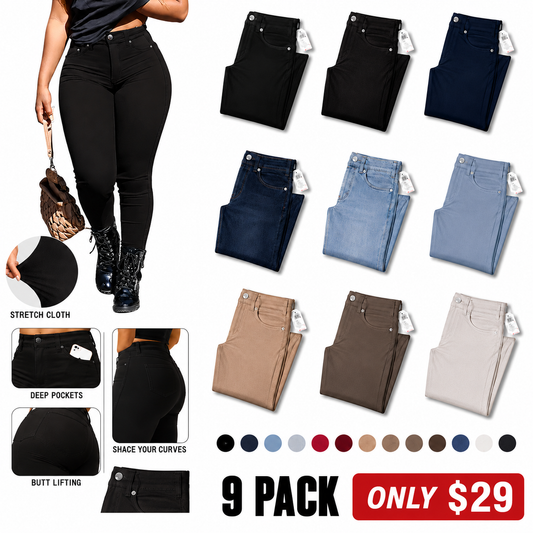 👍🔥Limited-Time Promotion-Women's Button-Fly Skinny Pants with Pockets