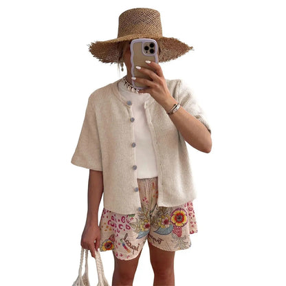 🔥 Women's Lightweight Cardigan Short Sleeve Button-Down Summer Cardigan Sweater