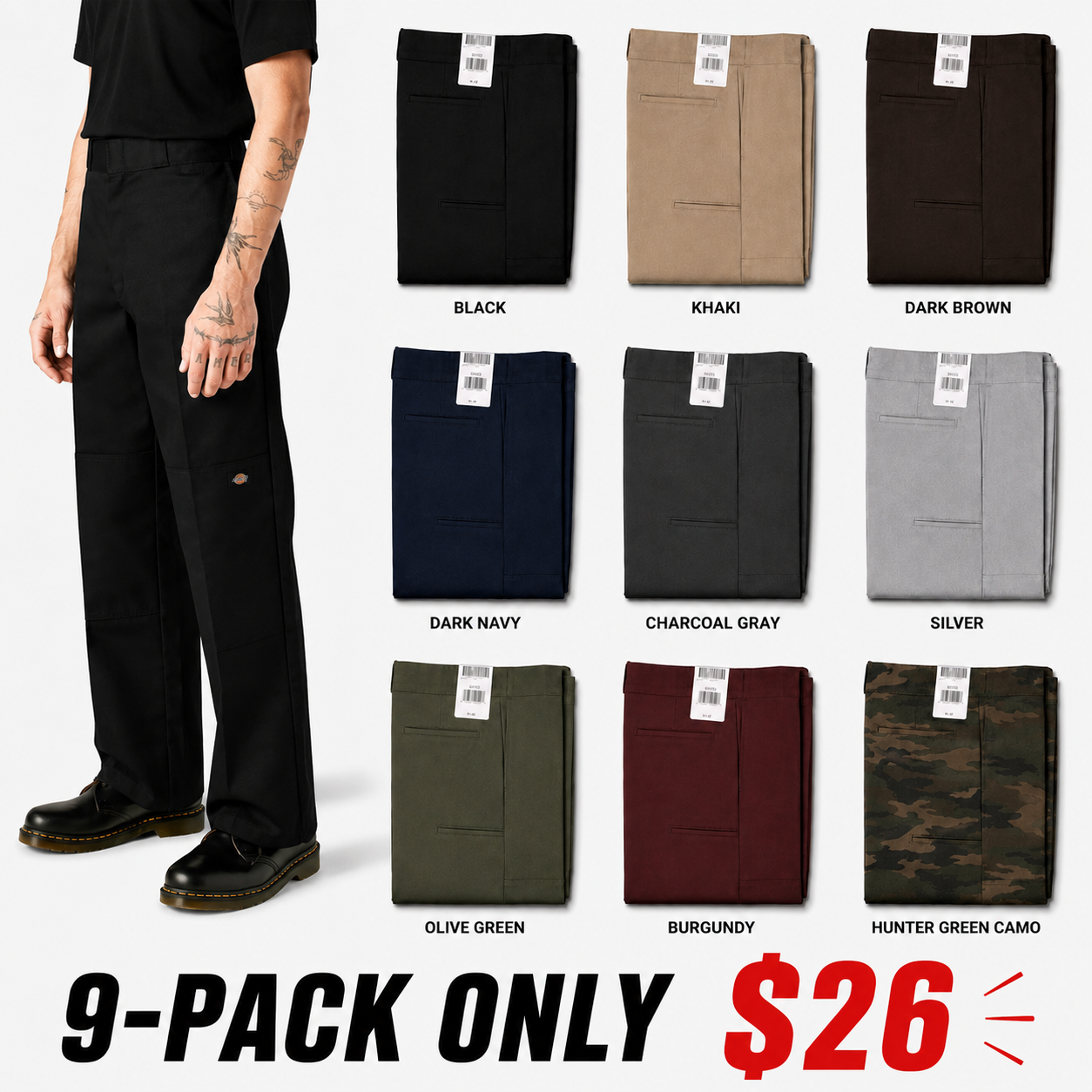DK Men's Loose-fitting Cargo Pants with Reinforced Knees
