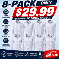 8-PACK ONLY $29.99 (Grey Blue Plaid)