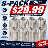 8-PACK ONLY $29.99 (Beige Plaid)