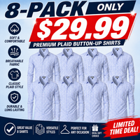 8-PACK ONLY $29.99 (Light Blue Plaid)
