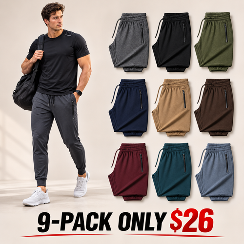 Lightweight, elasticated-cuff athletic pants with zippered pockets