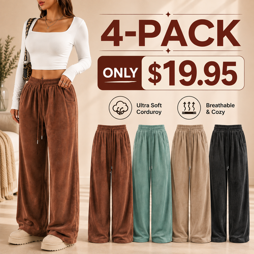 [LAST DAY SALE]Women's Solid Straight Leg Corduroy Bottoms-100% Cotton