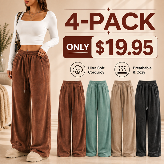 [LAST DAY SALE]Women's Solid Straight Leg Corduroy Bottoms-100% Cotton