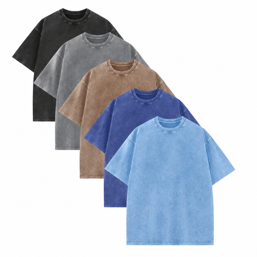 100% Cotton Vintage-Wash T-Shirt — Men's Loose Streetwear Style