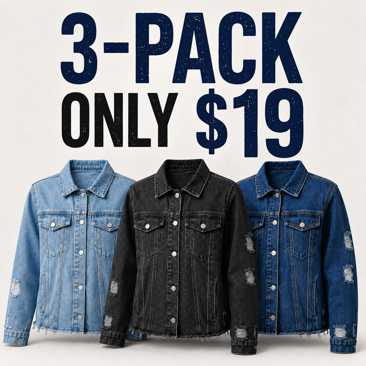 🎁Women's Distressed Washed Denim Jacket