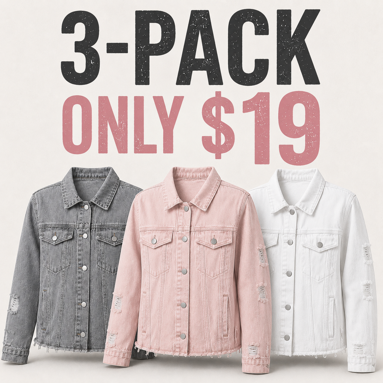 🎁Women's Distressed Washed Denim Jacket