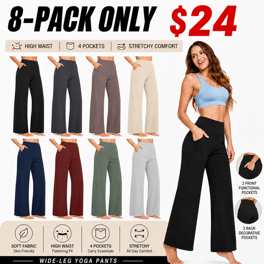 Women's High-Waisted Wide-Leg Yoga Pants—Soft, Stretchy, and Casual