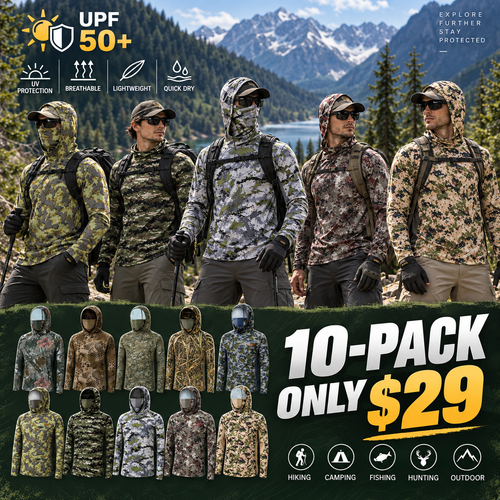 Men's UPF 50+ Sun-Protection Camo Hoodie
