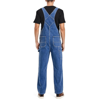 🔥Men's Denim Bib Overalls,  Workwear with Adjustable Straps and Convenient Tool Pockets
