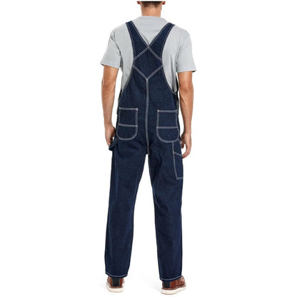 🔥Men's Denim Bib Overalls,  Workwear with Adjustable Straps and Convenient Tool Pockets