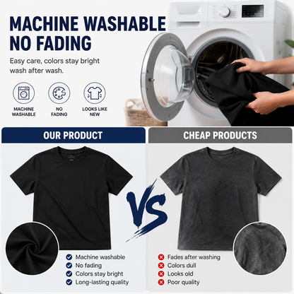100% cotton T-shirt, black and white mix