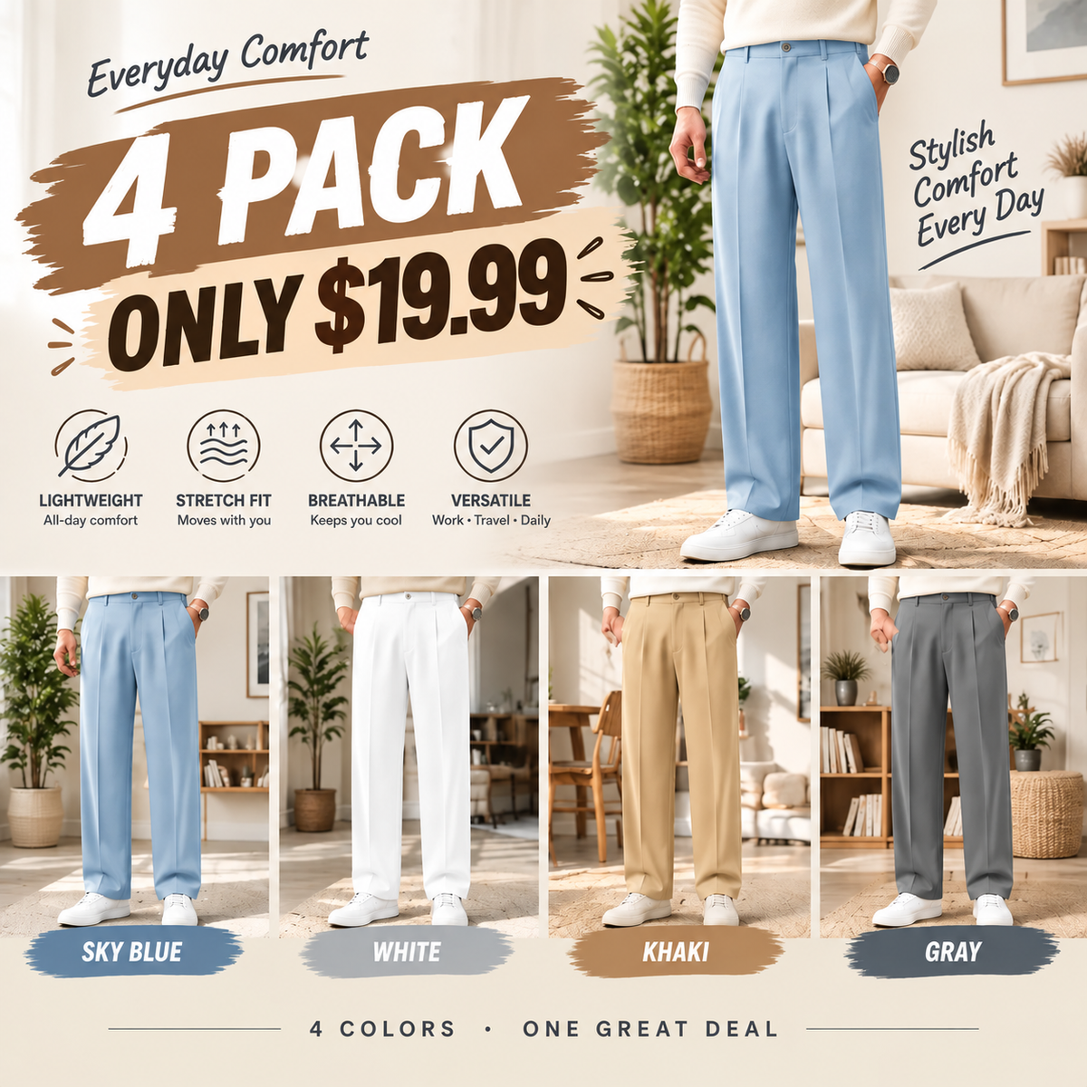 LAST DAY 70% OFF - All-Day Comfort Stretch Pants