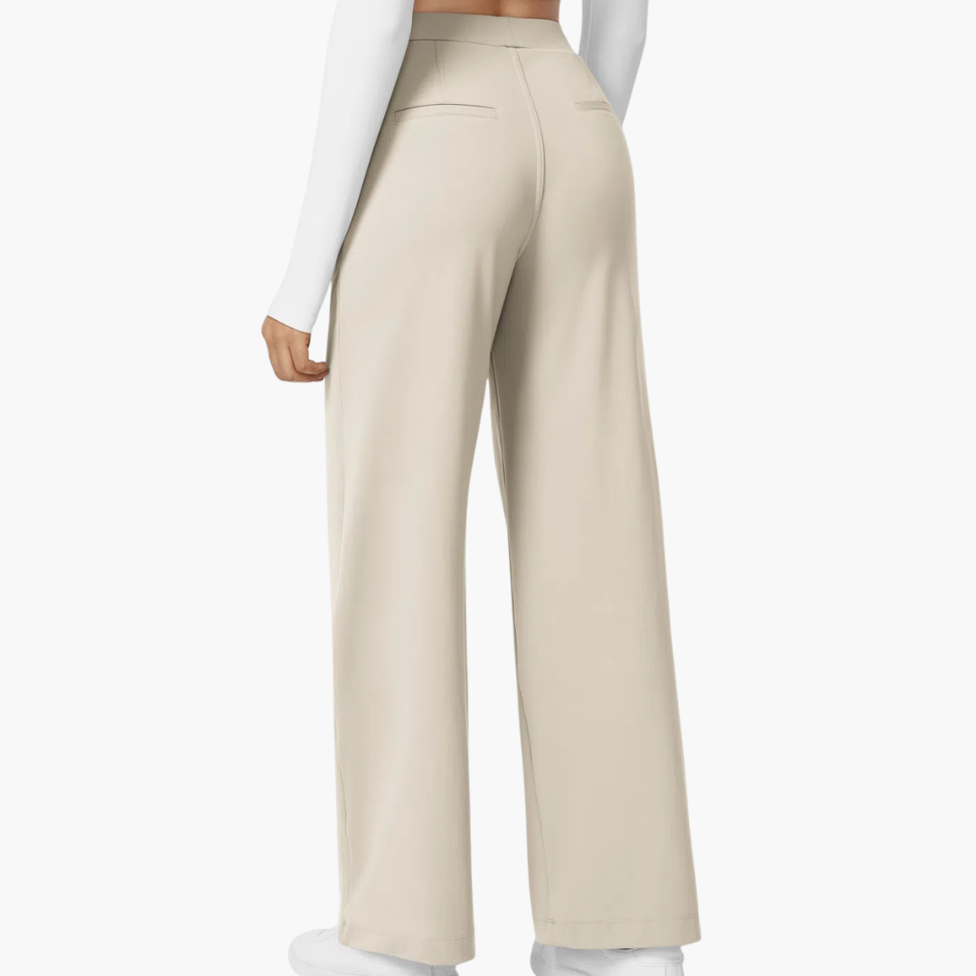 [LAST DAY SALE]High Waisted Stretch Pocket Straight Leg Work Pants