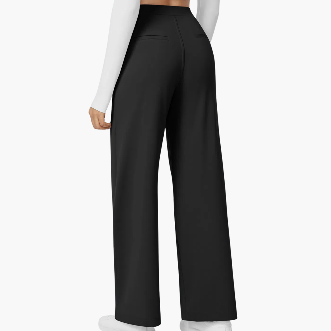 [LAST DAY SALE]High Waisted Stretch Pocket Straight Leg Work Pants