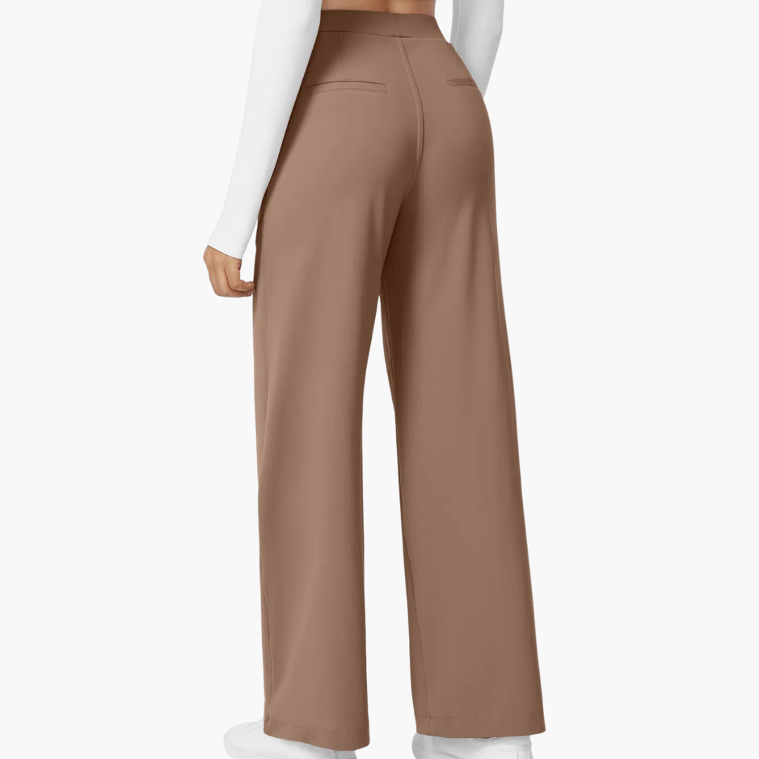 [LAST DAY SALE]High Waisted Stretch Pocket Straight Leg Work Pants