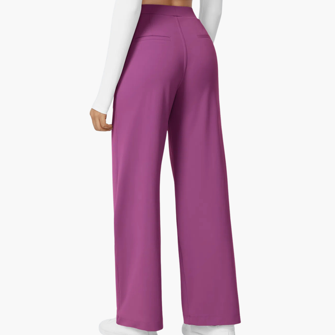 [LAST DAY SALE]High Waisted Stretch Pocket Straight Leg Work Pants