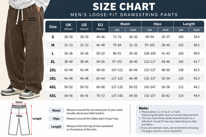 Men's Loose-Fit Drawstring Pants with Pockets