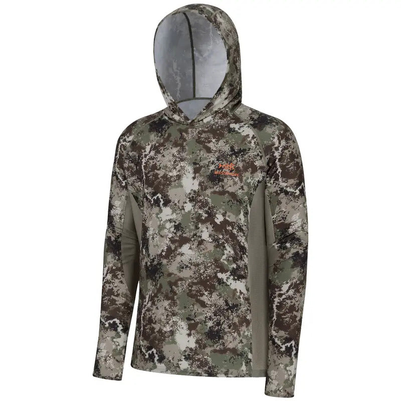 Men’s UPF 50+ Long Sleeve Fishing Hoodie with UV Neck Gaiter