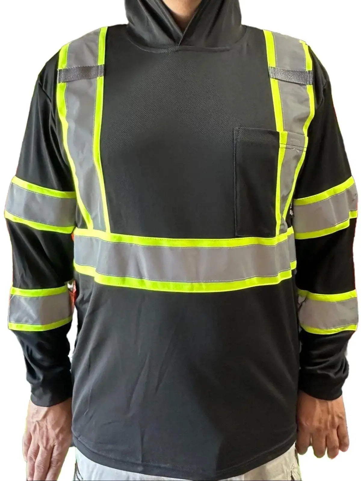 High-visibility, breathable, sun-protective safety shirt