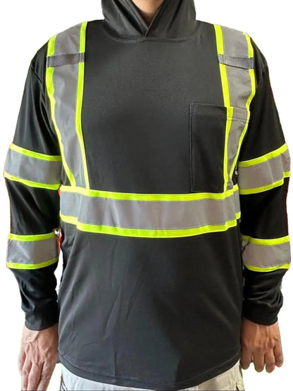 High-visibility, breathable, sun-protective safety shirt